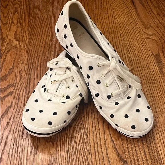Kate Spade x Keds Polka Dot Cream and Black Sneakers - Picture 1 of 10